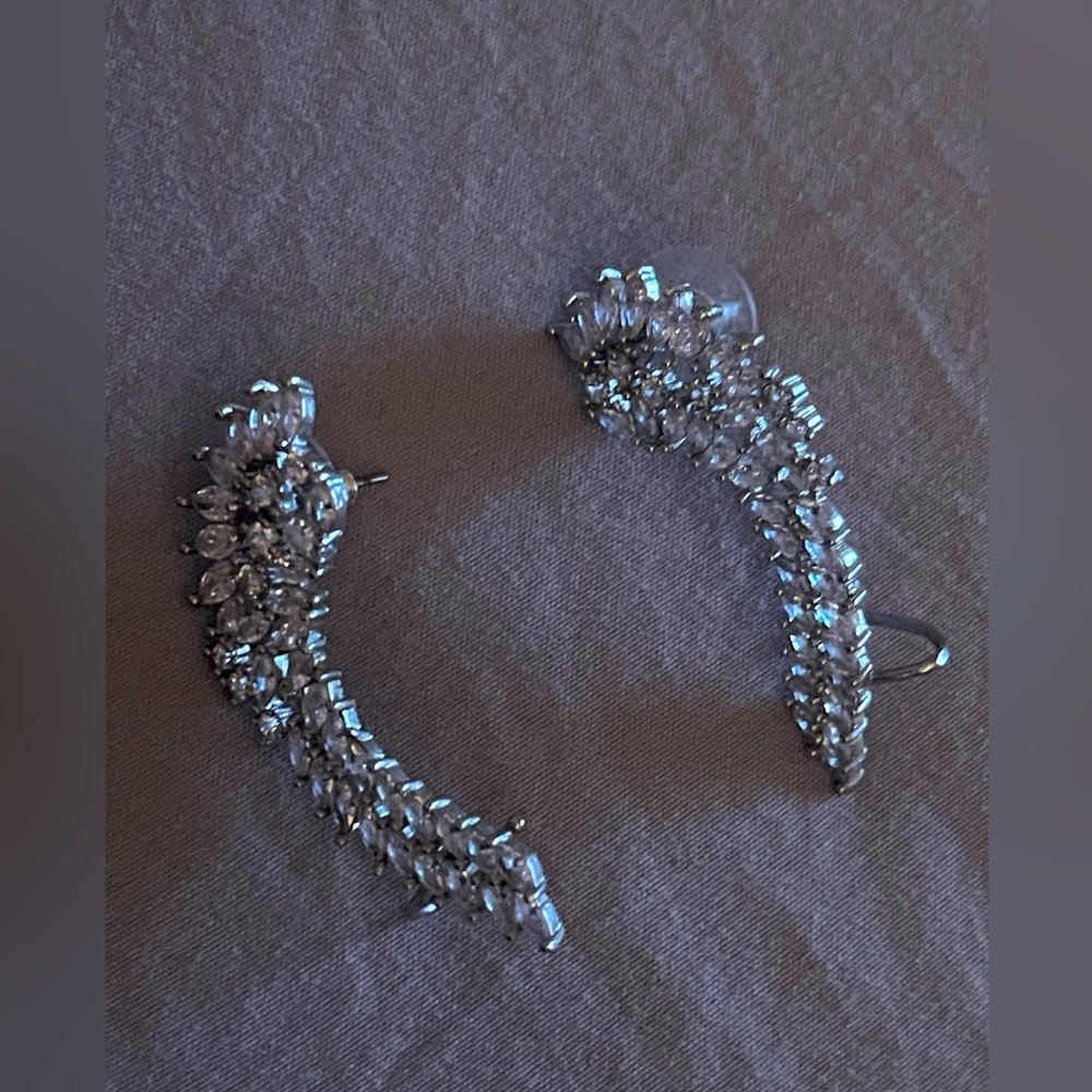 EUC Christian Siriano Cubic Zirconia “Wings” Ear Climbers